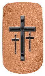 DAROYAL-517-BK-SH-CP Black 3 Crosses Shimmer Copper Background